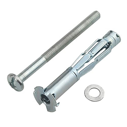 42Pcs Heavy Duty Zinc Plated Hollow Wall Drive Anchor Screw Kit with A Clean Plastic Case for Drywall Plaster and Tile