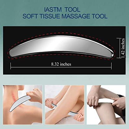 BYYDDIY 4 in 1 304Stainless Steel Muscle Scraper Tool Kit,Scraping Massage Tools for Physical Therapy,Derma Edge Massage Tool & GuaSha Massage Scraper Tool - style: SBDC