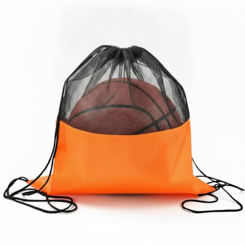 Oxford Cloth Drawstring Bag for Shoes and Essentials, Durable Gym Sack with Secure Closure, 13 x 3.3 Inches - color: Orange