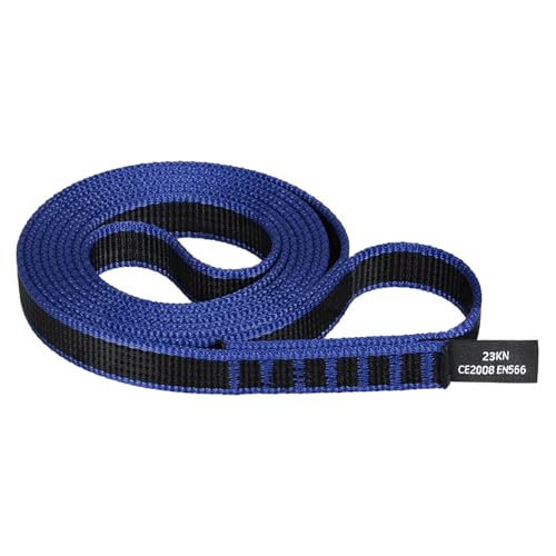 18mm Nylon Climbing Sling Runner 23KN CE2008/EN566 Certified - Webbing Straps for Outdoor Rock Climbing, Rappelling, Swing, Yoga Hammock etc - color: Light blue, size: 120cm/ 48inch |Pack of 1
