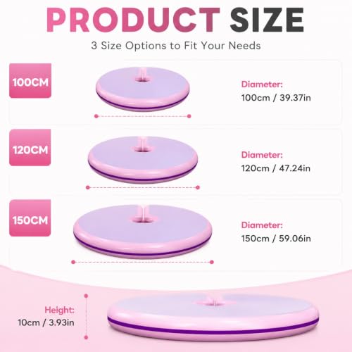 Pole Dance Crash Mat, Inflatable Safety Cushion, Folding Crash Exercise Pad, Non-Slip Base, Waterproof, Manual Pump Included for Home & Studio - size: 120*10cm/47.2*3.94in