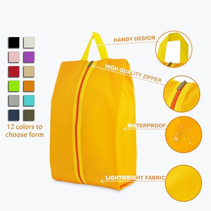 6pcs Portable Shoe Organizer, Travel Pouches with Zipper, Golf Shoe Bags, Clothes Bags, Soccer Cleats Bag Shoe Pouch for Gym, Waterproof, Odor-Resistant (Orange) | Golf Shoe Bags, Clothes Bags, Soccer Cleats Bag Shoe Pouch for Gym, Waterproof, Odor-Resist