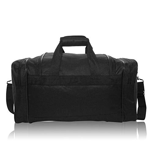 DALIX 17" Blank Duffle Bag Duffel Bag Travel Size Sports Durable Gym Bag - color: Black