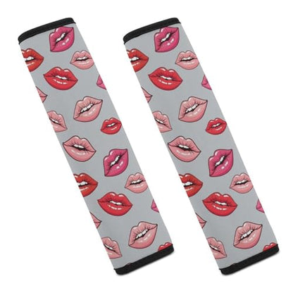 Universal Soft and Comfortable Car Seat Straps Shoulder Pads for Adult Use, Stroller Pushchair High Chair, 2PCS Lips Prints Kiss Lipstick Mouth Red Harness Pads Strap - color: Pattern 926