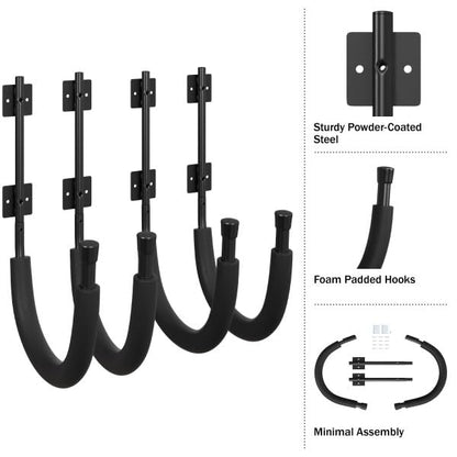 2-Pack of Kayak Storage Hook Sets - Kayak Wall Mount Hangers with 100lb Capacity Per Pair for Paddleboards, Surfboards, - size: 2-Set