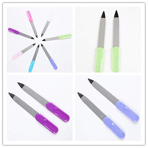 Cafurty Nail Tools - 5pcs Metal Double Sided Nail File Stainless Steel Manicure Pedicure Tools Files - Metal Nail File Men Filer for Toenails Stainless Steel Fingernail Files