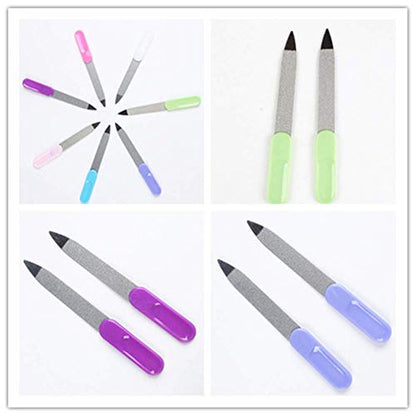 Cafurty Nail Tools - 5pcs Metal Double Sided Nail File Stainless Steel Manicure Pedicure Tools Files - Metal Nail File Men Filer for Toenails Stainless Steel Fingernail Files