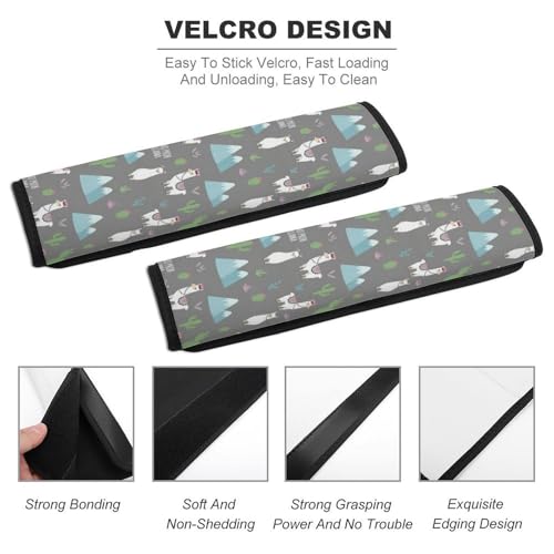 Soft Padded Car Seat Straps Shoulder Pads for Elderly Support, All Vehicles, 1 Pair Llama Alpaca Cactus Shoulder Protector Anti-Slip Pad - color: Pattern 690