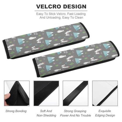 Soft Padded Car Seat Straps Shoulder Pads for Elderly Support, All Vehicles, 1 Pair Llama Alpaca Cactus Shoulder Protector Anti-Slip Pad - color: Pattern 690