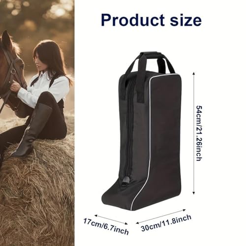 kowaku Equestrian Pack Equipment Horse Riding Tall Boot Bag Horsewhip Shoes Organizer with Handle Shows Sports Carry Pouch Boot Bag