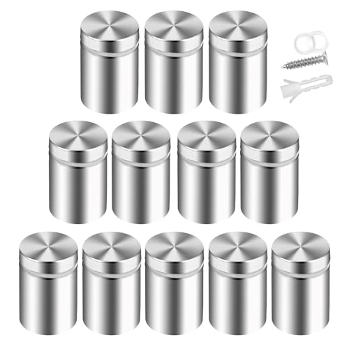 Standoff Screws for Acrylic Signs - Metal Mounts (0.75x1.18 in) - size: 0.75x1.18 in (12 Pcs)