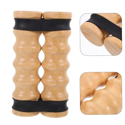 UPKOCH Wooden Handle Elastic Workout Bands 2pcs Resistance Exercise Stick for Shoulder and Chest Strength Training Joint Rehab Home Gym Core Workouts
