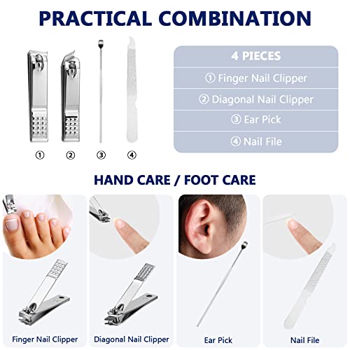 Geosar 12 Sets Manicure Gifts Bulk Nail Clippers Pedicure Kit Stainless Steel Professional Pedicure Grooming Kits Nail Care Tools with Travel Case for Women Men Hand Foot Birthday(Black) - color: Black