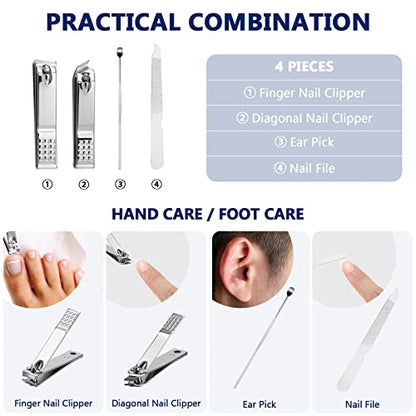 Geosar 12 Sets Manicure Gifts Bulk Nail Clippers Pedicure Kit Stainless Steel Professional Pedicure Grooming Kits Nail Care Tools with Travel Case for Women Men Hand Foot Birthday(Black) - color: Black