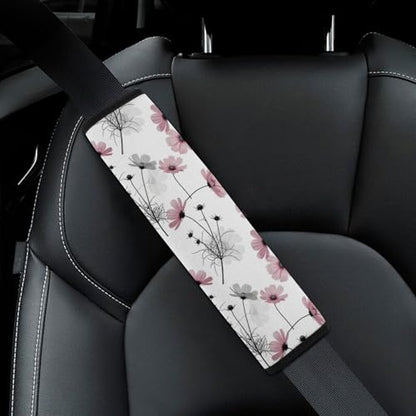 2 Pack Pink Grey Daisy Flower Seat Belt Shoulder Pad Universal Soft and Comfortable Seat Belt Covers Cushion for Kids, Most Cars, Comfortable Driving - color: Pattern 814