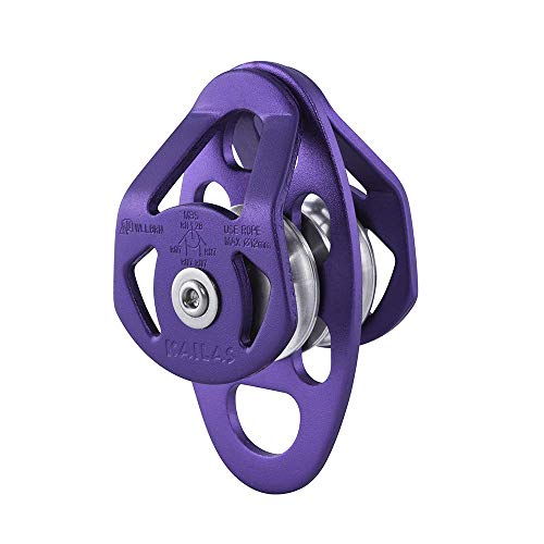 KAILAS Mobile Micro Climbing Rescue Pulley CE UIAA Certified Single/Double Pulley Rope 28kN Small Lightweight Heavy Duty Aluminum Steel - color: Purple, size: Double Pulley