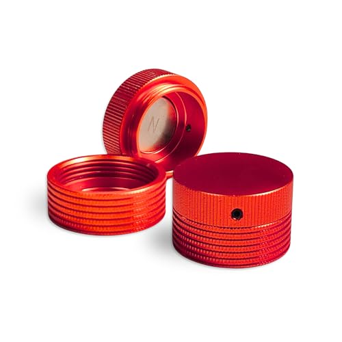 Pool Chalk Holder - Aluminum Round Chalk Holder, Magnetic Chalk Holder Use with TAOM Pyro | Portable Taom v10 Chalk Organizer for Billiards Pool Accessories - color: Red