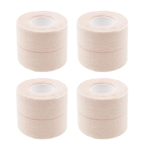 Adhesive Bandage Tape,ULIFESTAR Flexible Medical Bandage Wrap,Elastic Athletic Tape,Cotton Stretch Skin Sports Tape,Cohesive Bandage Wrap for Ankle,Knee (Beige, 5cm*4.5m/1.97inch*5Yard, 4 Rolls) - color: Beige, size: 5cm*4.5m/1.97inch*5Yard, 4 Rolls