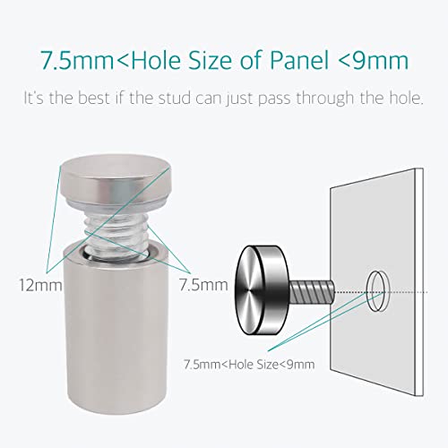 1/2 x 1-5/8 Inch Standoff Screws for Acrylic - Lantee Stainless Steel Glass Sign Standoff Mounts Hardware Bolts (12 x 40mm, 20 Pcs) - color: Silver, size: 1/2" x 1-5/8" / 12 x 40mm