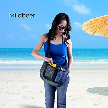 Mildbeer Gym Tote Bag, Mesh Bag Crossbody Satchel 12x6x12 for Gym Beach Ball Games Training Camping Hiking Clothes Storage - color: Blue