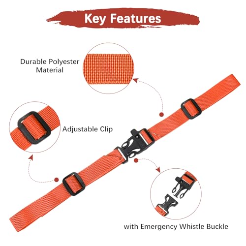 Backpack Chest Strap Sternum Straps with Emergency Whistle Buckle for Backpack Replacement & Hiking - color: Orange