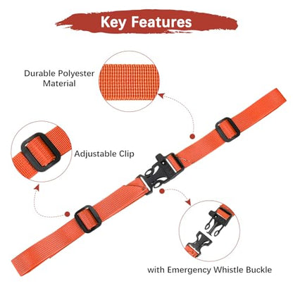 Backpack Chest Strap Sternum Straps with Emergency Whistle Buckle for Backpack Replacement & Hiking - color: Orange