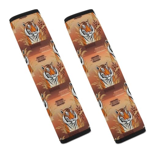 Soft Padded Seat Belt Shoulder Pad for Elderly Support, Stroller Pushchair High Chair, 2 Pack Golden Realistic Tiger Shoulder Harness Cover Neck and Shoulder Support - color: Pattern 529