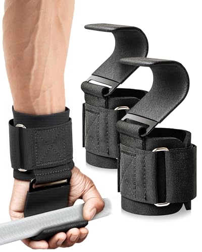 Weight Lifting Hooks (Pair), Lifting Wrist Straps For Deadlifts, Pull Ups & Shrugs, 600 Lbs(272 kg) Capacity Wristband with Thick Padding, Heavy Duty Gym Workout Grips Straps for Men and Women - color: 272kg 01