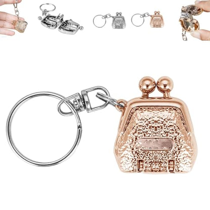 Mini Nail Clippers with Keyring, Portable Bag-Shaped Folding Fingernail Clipper Keychain, Foldable Compact Pocket Nail Cutter for Home Travel Daily Use (Gold) - color: Gold