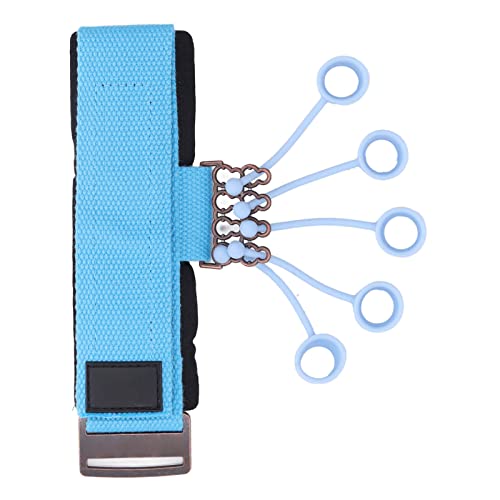 Silicone Finger Exerciser Elastic Finger Grip Trainer for Hand Muscle Strength Flexibility, Suitable for Rock Climbing, Guitarists - 1 X Wrist Tensioner 10 X Sleeve - color: Blue