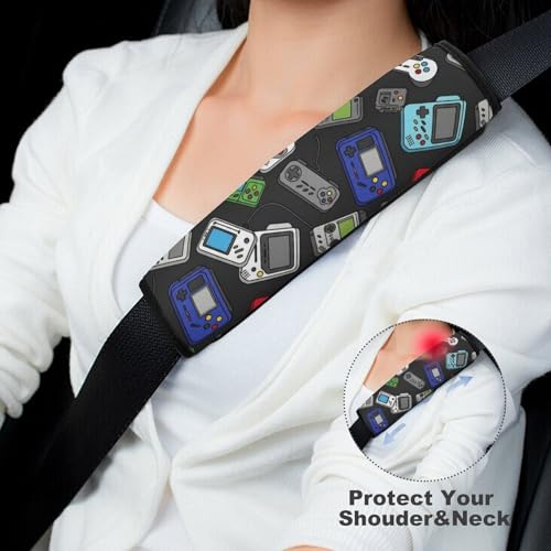 2 Piece Soft Padded Seat Belt Shoulder Pad for Adult Use, All Vehicles, Video Game Controller Automotive Seat Belt Protector, Easy Install (No Tool) - color: Pattern 1278