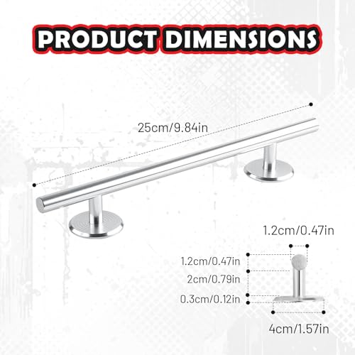 Simhoa Professional Fingerboard Rail, 25cm Skateboard Obstacle Rod with Stable Base, Mini Fingerboard Deck Fingerboard Ramp, Party Favor, Skatepark Accessory for Fingerboard Players, Round Silver - color: 25cm Round Silver