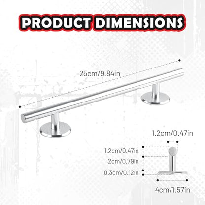 Simhoa Professional Fingerboard Rail, 25cm Skateboard Obstacle Rod with Stable Base, Mini Fingerboard Deck Fingerboard Ramp, Party Favor, Skatepark Accessory for Fingerboard Players, Round Silver - color: 25cm Round Silver