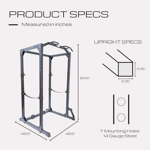 HulkFit Multi-Functional Adjustable Pro Series Power Rack Power Cage Exercise Equipment for Home Gym with Squat Rack Attachments and Accessories - Bench Press, Squats, and Deadlifts - Multicolor - style: Gen 2 Pro Series Power Cage - Black