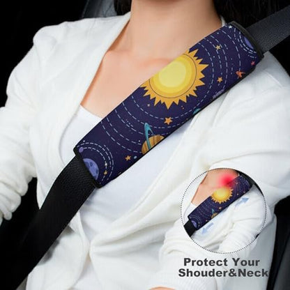 Universal Fit Seat Belt Shoulder Pad for Adult Use, Most Cars, 2 Pack Stylish Classic Space Harness Pads Strap Pressure Relief - color: Pattern 38