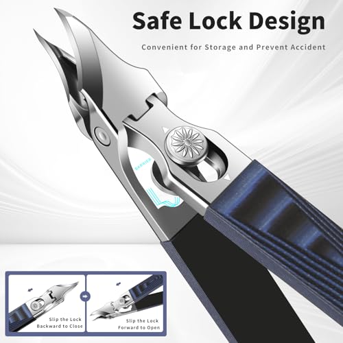 Ingrown Toenail Clippers with Curved Sharp Blade, Toe Nail Clippers for Ingrown Nails, Toenail Nipper for Seniors with Thick Toenails (Straight Blue C) - color: Straight Blue C