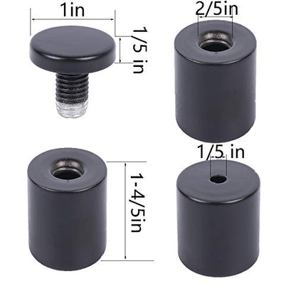 Osring 1 x 2 Inch Sign Standoff Mounting Hardware, Black Screw Standoffs Wall Supporting Acrylic Board, Glass Panel and Plexiglass Picture, 8 Pack - size: 1"x2"