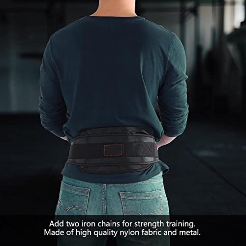 Fitness Drop Weight Dip Belt with 2 Chains Adjustable Nylon Weightlifting Belt for Pull Ups Strength Training