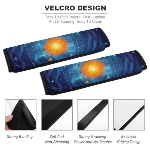 Universal Fit Seat Belt Shoulder Pad for Adult Use, Most Cars, 2 Pack Solar System Space Harness Pads Strap Pressure Relief - color: Pattern 1253