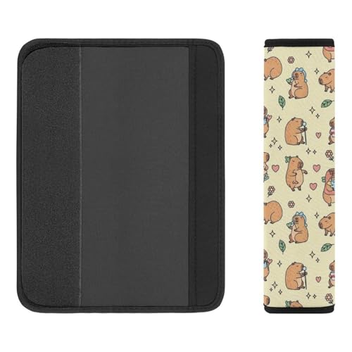 2 Piece Universal Fit Seat Belt Cover for Adult Use, Most Cars, Capybara Cute Seat Belt Covers Cushion, Shock Absorption - color: Pattern 402