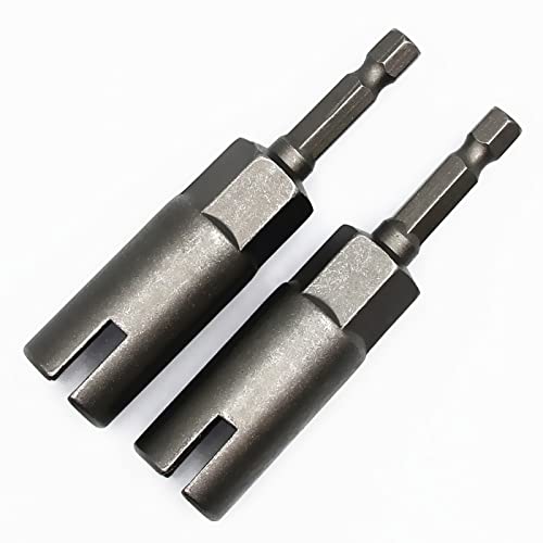 Deep Power Wing Nut Driver for Panel Nuts Screws Eye,2PCS | 1/4 Inch Hex Shank Slot Wing Nut, Drill Bit Socket Wrenches Tool for Q-Hanger C Hook Bolt