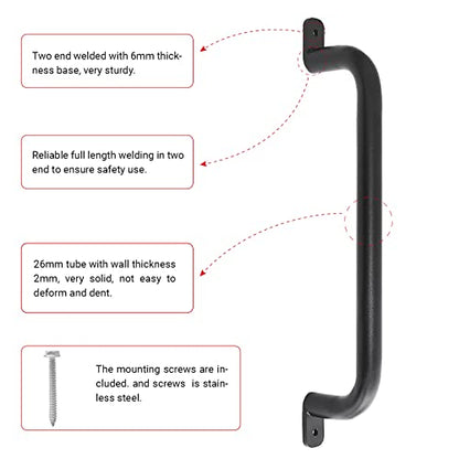 17 Inch Black Safety Playground Handles Pack of 4- Playset Handles, Swing Sets Accessories Hand Grips, Grab Handle Monkey Bar for Playhouse, Treehouse - color: Black-4pack