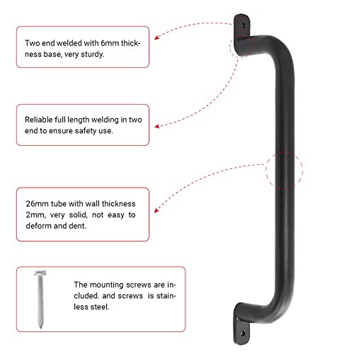 17 Inch Black Safety Playground Handles Pack of 4- Playset Handles, Swing Sets Accessories Hand Grips, Grab Handle Monkey Bar for Playhouse, Treehouse - color: Black-4pack
