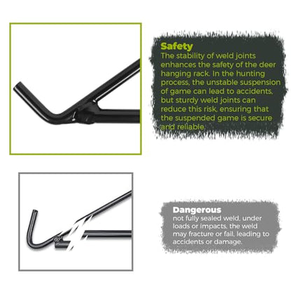 Highwild Game Hoist Gambrel & Deer Hanger Kit, 700 LB Deer Hoist Pulley System with 4:1 Lift Ratio and 44FT Rope