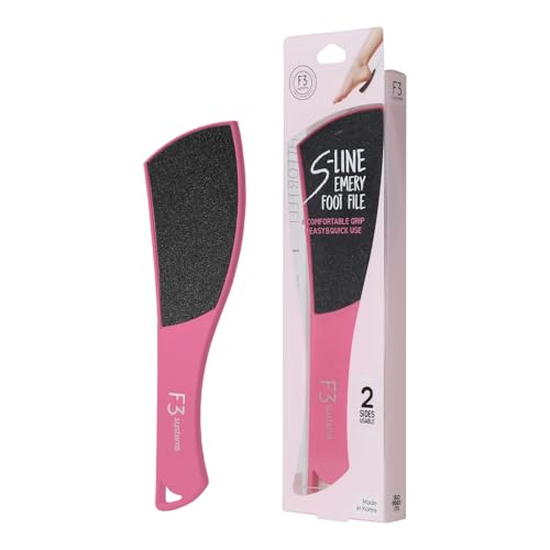 S-Line Emery Foot File(Hot Pink), Colossal Double-Sided Pedicure Tool, Effective for Cracked Heel, Ergonomic Design for Easy Grip - color: Hot Pink