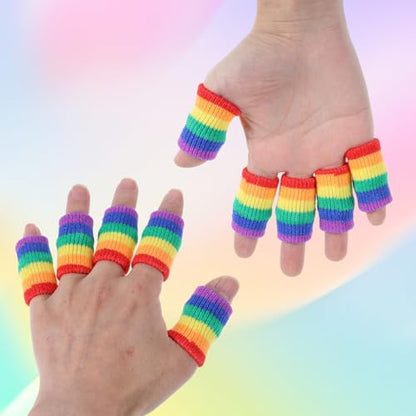 Yuanchu Crochet Finger Guard, 10 PCS Finger Covers Compression Finger Sleeves Elastic Knitting Finger Protector Breathable Protectors Sport Arthritis Swelling Cushion for Writing