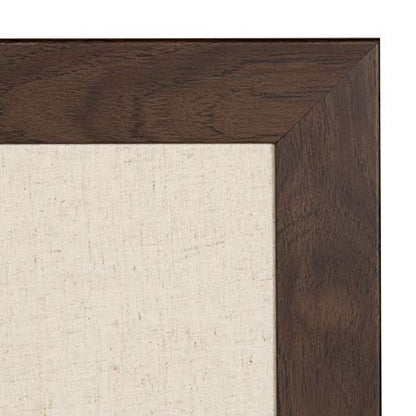 DesignOvation Beatrice Framed Linen Fabric Pinboard, 18x27, Walnut Brown - color: Walnut Brown, size: 18" x 1"
