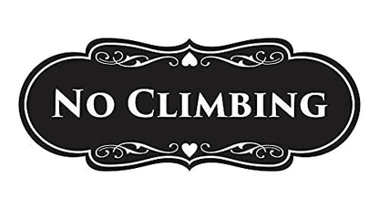 Signs ByLITA Designer No Climbing (Black) - Small - color: Black, size: 2 x 5" - Small (1 Pack)
