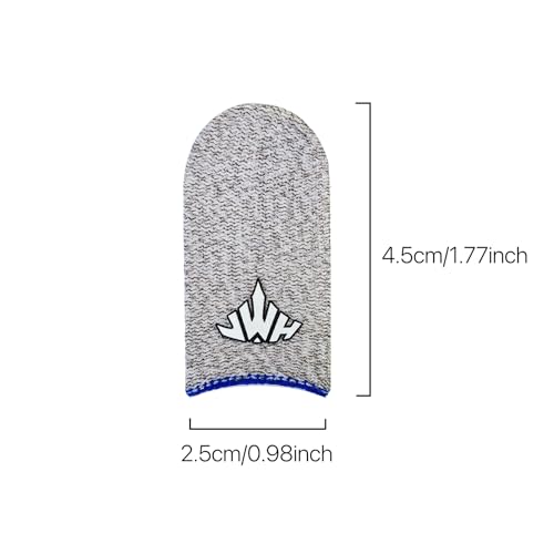 JWH Ultra-Thin Silver Fiber Gaming Finger Sleeves,White Thumb Sleeves Mobile Gaming Cots,6 Pack Gaming Finger Gloves for PUBG,Tightly Woven Wire,Silky and Sweat-Proof,Fundas para Dedos Gamer - color: White silver(6pack)