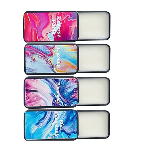 Grospe 4PCS Solid Balm Sets, Alcohol-Free Suitable for All Skin Type, Solid Perfume Portable Pocket Balm Perfume Perfect for Travel Use Natural Fragrance Perfume for Women